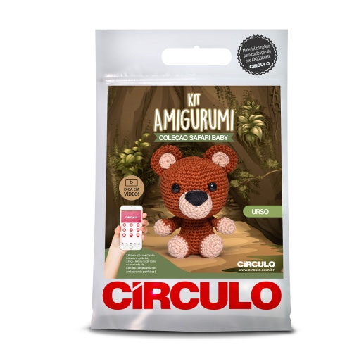 Kit de croché CÍRCULO amigurumi Safari Baby - Urso 1