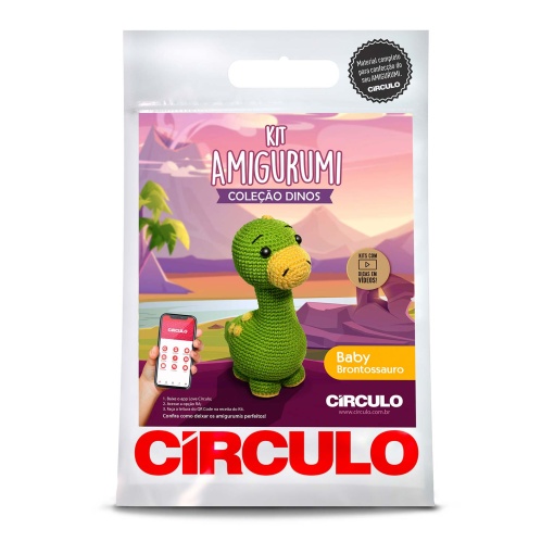 Kit de croché CÍRCULO amigurumi Dinos - Brontossauro 1