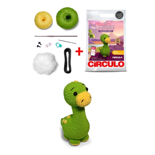 Kit de croché CÍRCULO amigurumi Dinos - Brontossauro 1