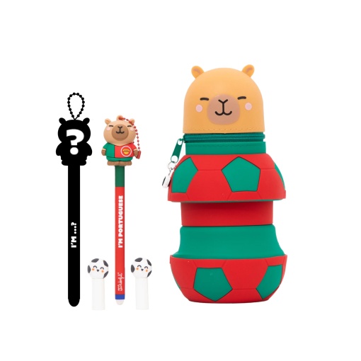 Funda de silicona expandible + 2 bolígrafos borrables + llavero de la selección portuguesa MR.WONDERFUL Wonder Goal