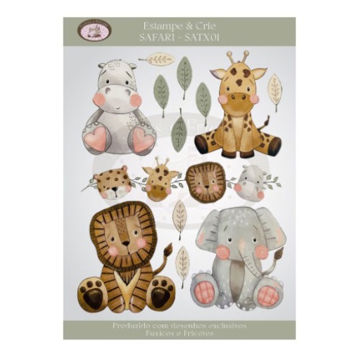 Papel transfer Fuxicos e Fricotes Safari 13 x 15 cm