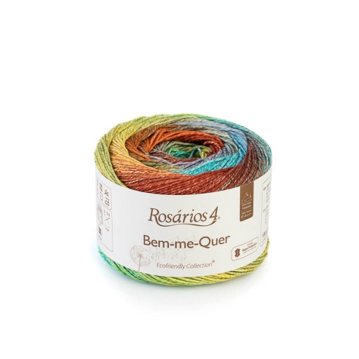 Fio de tricot Rosários 4 Bem-me-quer 100 g verde/canela