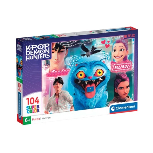 Puzzle CLEMENTONI 104 peças K-Pop Demon Hunters Jinu e Rumi