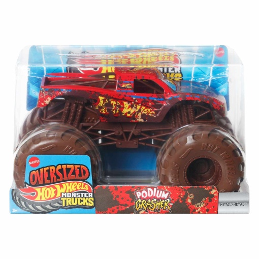 Hot Wheels Monster Trucks oversized metalizado Podium Crasher Mattel FYJ83/JKP81