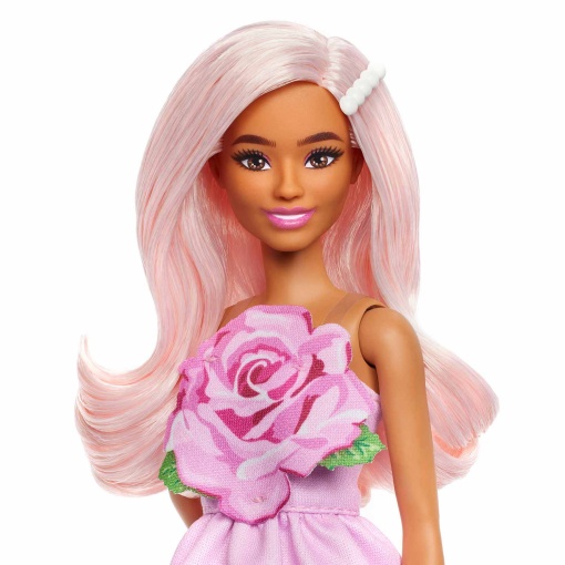 Barbie Fashionista pink dress with flower Mattel FBR37 / HYT94