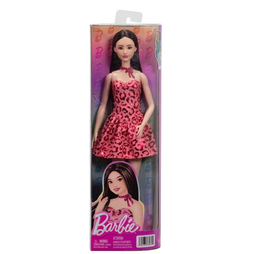 Barbie Fashionista coral leopard dress Mattel FBR37 / JJN59