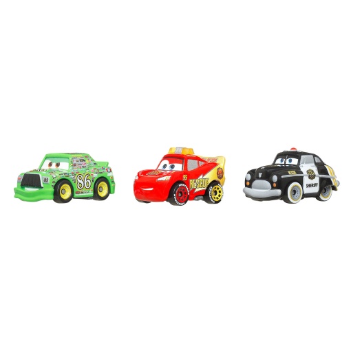 Mini figuras de Disney Pixar Cars: Chick Hicks, Rayo McQueen y Sheriff Mattel (3 unidades) GKG01 / JBH26