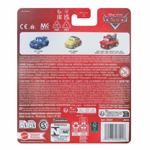 Mini figuras de Disney Pixar Cars: Sally, Luigi y Mater (3 unidades) GKG01 / JBH25
