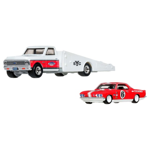 Hot Wheels Premium Car Culture Team Transport '66 Chevrolet Corvair / 72' Chevy Ramp Truck Mattel FLF56 / JHX91