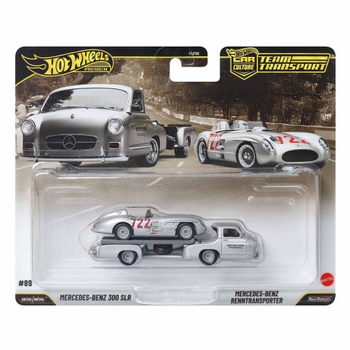 Transporte de equipo Hot Wheels Premium Car Culture Mercedes-Benz 300 SLR / Mercedes-Benz Renntransporter Mattel FLF56 / JHX90