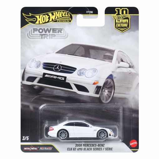 Hot Wheels Premium Car Culture Power Trip 2008 Mercedes-Benz CLK 63 AMG Black Series Mattel FPY86 / JKF29