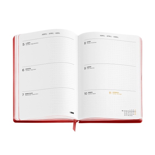 AGENDA ESCOLAR SEMANAL A5 2026/27 18 MESES MIQUELRIUS BACK TO BASICS VERMELHO COM ELASTICO MR26925