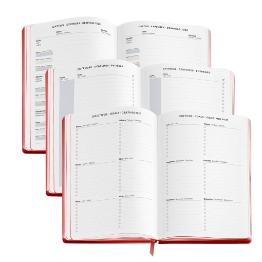 AGENDA ESCOLAR SEMANAL A5 2026/27 18 MESES MIQUELRIUS BACK TO BASICS VERMELHO COM ELASTICO MR26925