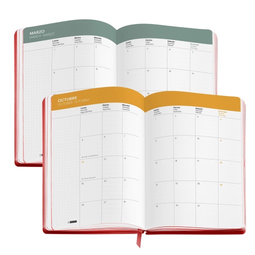 AGENDA ESCOLAR SEMANAL A5 2026/27 18 MESES MIQUELRIUS BACK TO BASICS VERMELHO COM ELASTICO MR26925