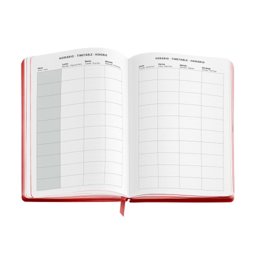 AGENDA ESCOLAR SEMANAL A5 2026/27 18 MESES MIQUELRIUS BACK TO BASICS VERMELHO COM ELASTICO MR26925