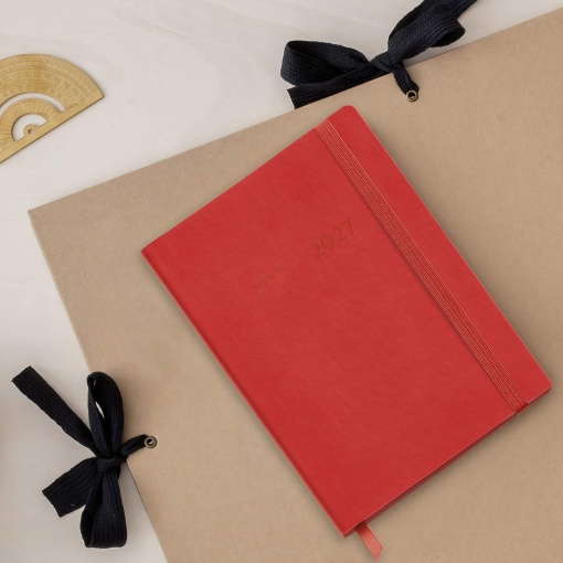 AGENDA ESCOLAR SEMANAL A5 2026/27 18 MESES MIQUELRIUS BACK TO BASICS VERMELHO COM ELASTICO MR26925