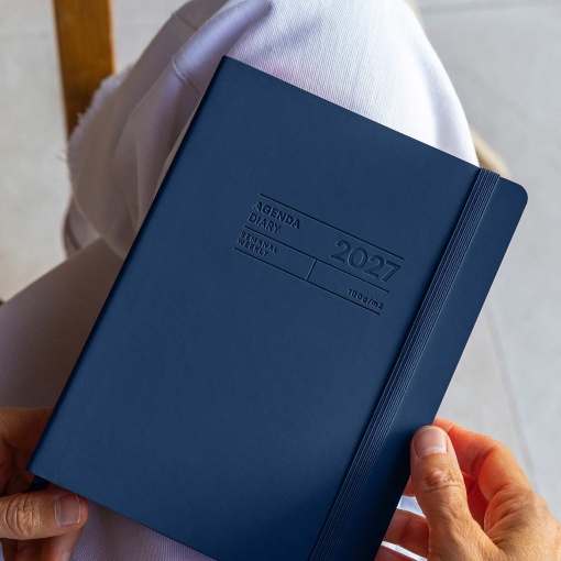 AGENDA ESCOLAR SEMANAL A5 2026/27 18 MESES MIQUELRIUS BACK TO BASICS MARINHO COM ELASTICO MR26926