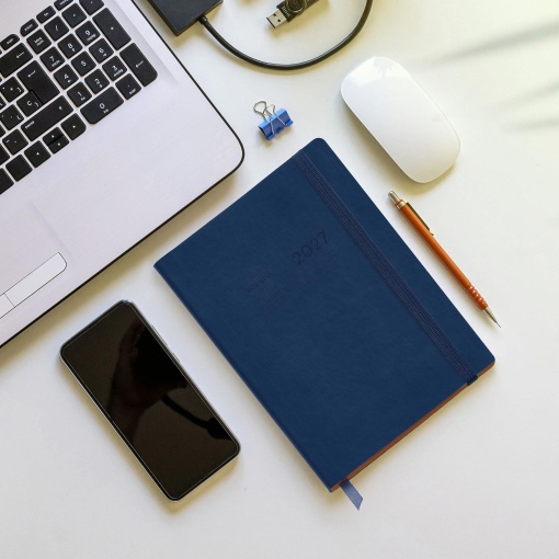 AGENDA ESCOLAR SEMANAL A5 2026/27 18 MESES MIQUELRIUS BACK TO BASICS MARINHO COM ELASTICO MR26926