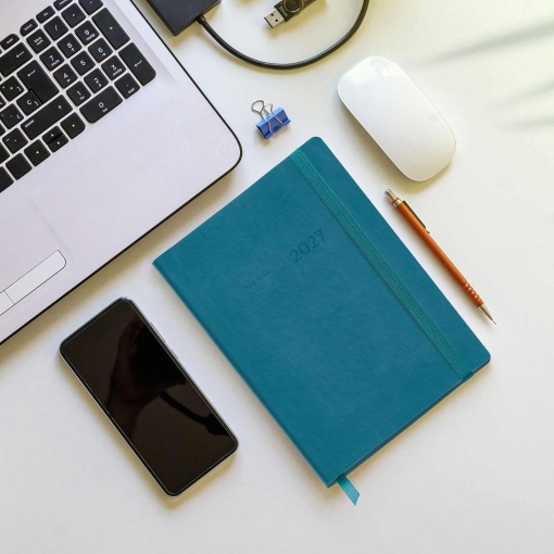 AGENDA ESCOLAR SEMANAL A5 2026/27 18 MESES MIQUELRIUS BACK TO BASICS PETROLEO COM ELASTICO MR26927