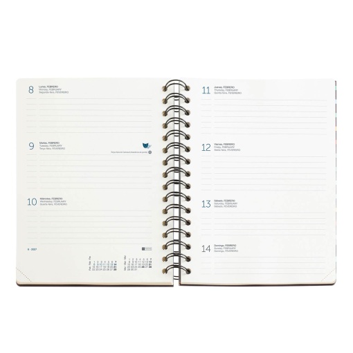 AGENDA ESCOLAR SEMANAL A5 2026/27 18 MESES ESPIRAL MIQUELRIUS PLUS WIRE-O STRIPES COM ELASTICO MR34623