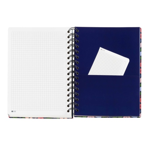 AGENDA ESCOLAR SEMANAL A5 2026/27 18 MESES ESPIRAL MIQUELRIUS PLUS WIRE-O BLACK BLOOM COM ELASTICO MR34620