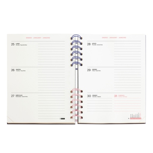 AGENDA ESCOLAR SEMANAL A5 2026/27 12 MESES ESPIRAL MIQUELRIUS PLUS BACK TO BASICS MALVA MR21339