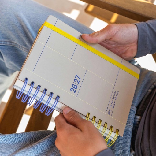 AGENDA ESCOLAR SEMANAL A5 2026/27 12 MESES ESPIRAL MIQUELRIUS PLUS BACK TO BASICS GRIS MR21341