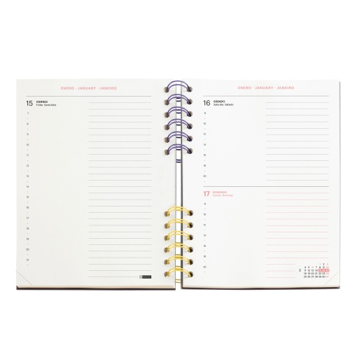 AGENDA ESCOLAR DIARIA A5 2026/27 12 MESES ESPIRAL MIQUELRIUS PLUS BACK TO BASICS GRIS MR21343