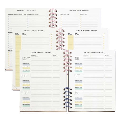 AGENDA ESCOLAR DIARIA A5 2026/27 12 MESES ESPIRAL MIQUELRIUS PLUS BACK TO BASICS VERDE MR21346