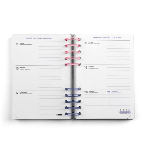 AGENDA ESCOLAR SEMANAL A5 2026/27 12 MESES ESPIRAL MIQUELRIUS BACK TO BASICS ACTIVA VERDE COM ELASTICO MR21288