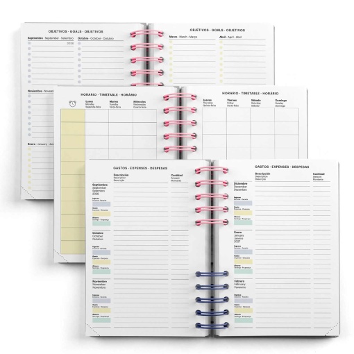 AGENDA ESCOLAR SEMANAL A5 2026/27 12 MESES ESPIRAL MIQUELRIUS BACK TO BASICS ACTIVA VERDE COM ELASTICO MR21288