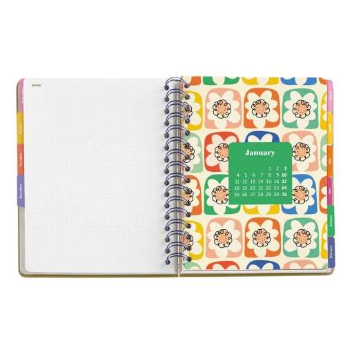 Agenda escolar semanal A5 2026/27 12 meses espiral MIQUELRIUS Sandra Hutter Sunny Lines com elástico