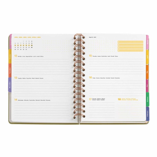 AGENDA ESCOLAR SEMANAL A5 2026/27 12 MESES ESPIRAL MIQUELRIUS SANDRA HUTTER BLUE GARDEN COM ELASTICO MR21333