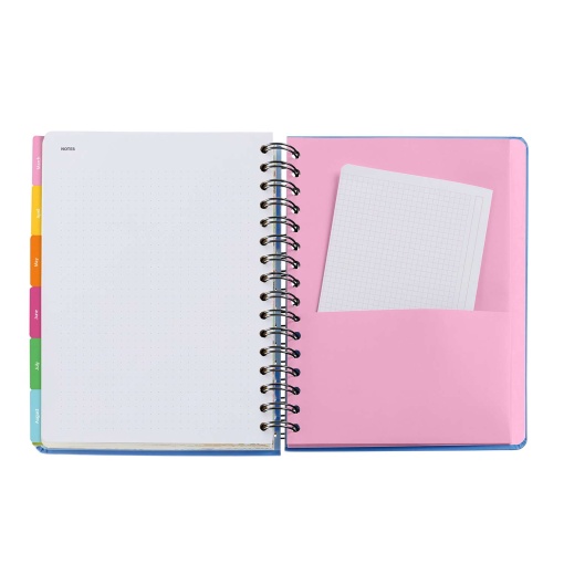 Agenda escolar semanal A5 2026/27 12 meses espiral MIQUELRIUS Sandra Hutter Green Bloom com elástico