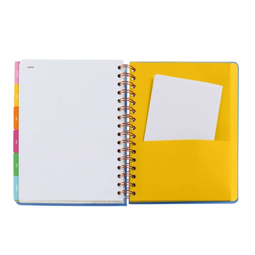 AGENDA ESCOLAR DIARIA A5 2026/27 12 MESES ESPIRAL MIQUELRIUS SANDRA HUTTER BLUE GARDEN COM ELASTICO MR21336