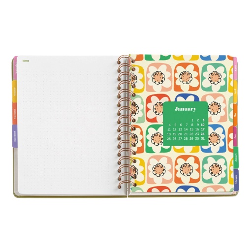 AGENDA ESCOLAR DIARIA A5 2026/27 12 MESES ESPIRAL MIQUELRIUS SANDRA HUTTER BLUE GARDEN COM ELASTICO MR21336