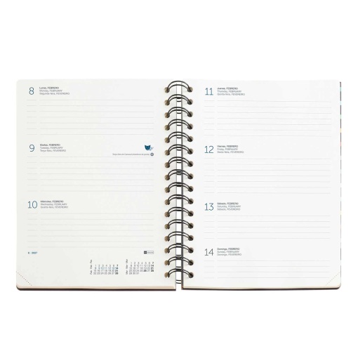 AGENDA ESCOLAR SEMANAL A5 2026/27 18 MESES ESPIRAL MIQUELRIUS PLUS WIRE-O LILAC PETITE COM ELASTICO MR34621