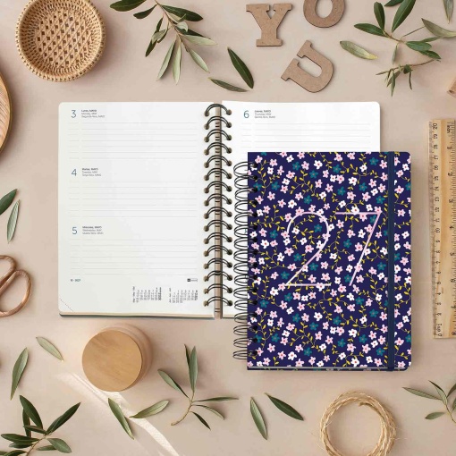 AGENDA ESCOLAR SEMANAL A5 2026/27 18 MESES ESPIRAL MIQUELRIUS PLUS WIRE-O LILAC PETITE COM ELASTICO MR34621