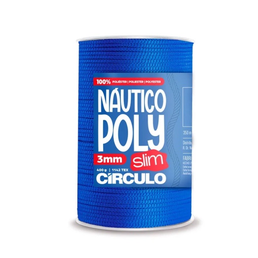 Fio de crochet CÍRCULO Náutico Poly Slim 400g azul bic