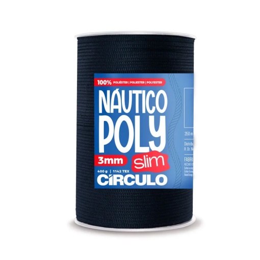 Fio de crochet CÍRCULO Náutico Poly Slim 400g azul marinho