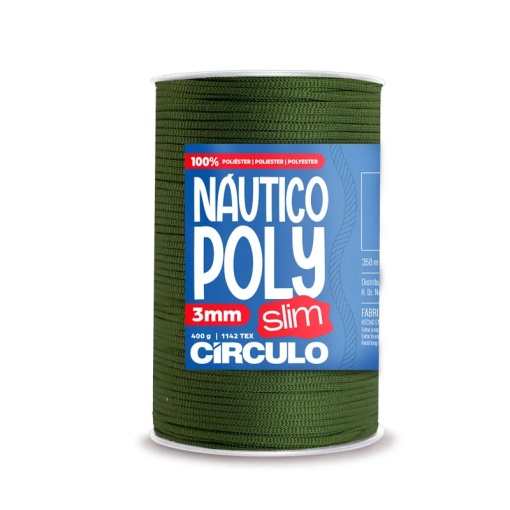 Fio de crochet CÍRCULO Náutico Poly Slim 400g militar