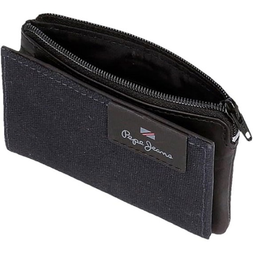 PEPE JEANS Hilltop coin and card holder, navy blue, 11x7x1.5cm