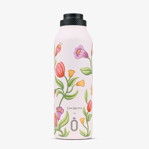 Termo RUNBOTT Mii Linn Warme de 600 ml con diseño de tulipán y chicle.