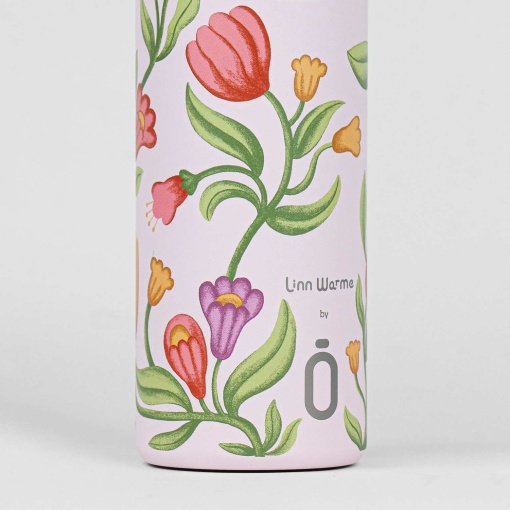 Termo RUNBOTT Mii Linn Warme de 600 ml con diseño de tulipán y chicle.