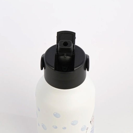 Botella termo RUNBOTT Mii La Tortuguita Blanca de 350 ml con adorables burbujas de gato.