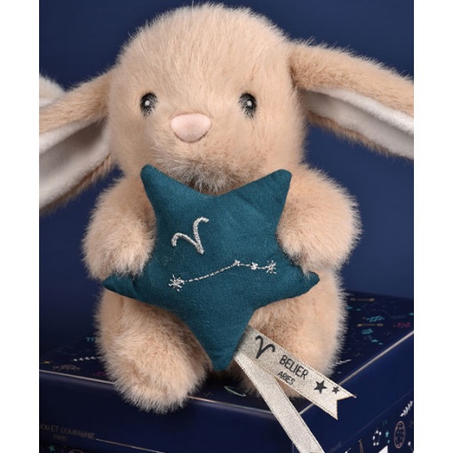 Conejo de peluche beige, 12 cm, DOUDOU ET COMPAGNIE, oveja Doudou Astro