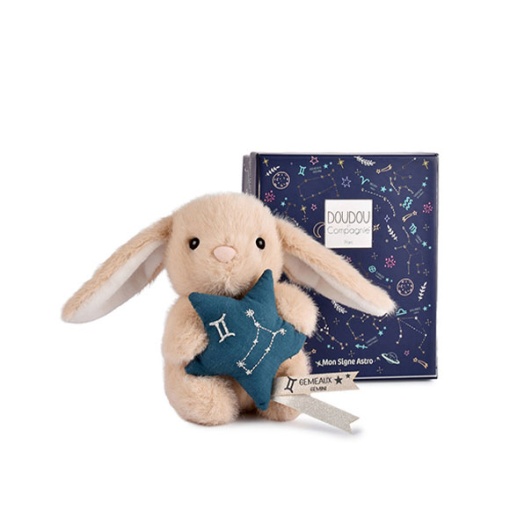 Conejo de peluche beige, 12 cm, DOUDOU ET COMPAGNIE Doudou Astro Gemini