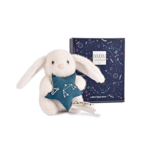 Conejo de peluche blanco 12cm DOUDOU ET COMPAGNIE Doudou Astro escamas