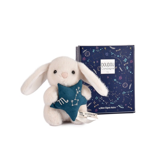 Conejo de peluche blanco 12cm DOUDOU ET COMPAGNIE Doudou Astro Scorpion