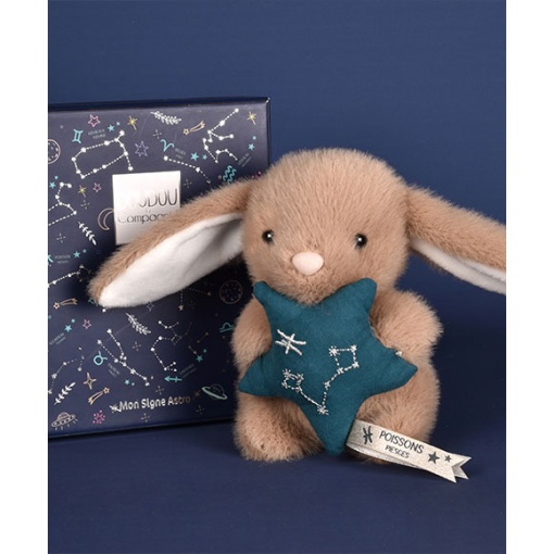 Conejo de peluche marrón 12cm DOUDOU ET COMPAGNIE Doudou Astro Piscis